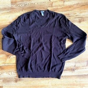 H&M Men's Brown V-Neck Sweater long sleeve